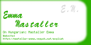 emma mastaller business card